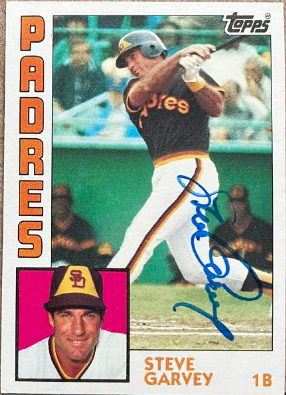 スティーブ・ガーベイ直筆サイン入り 1984 Topps ベースボールカード - サンディエゴ パドレス