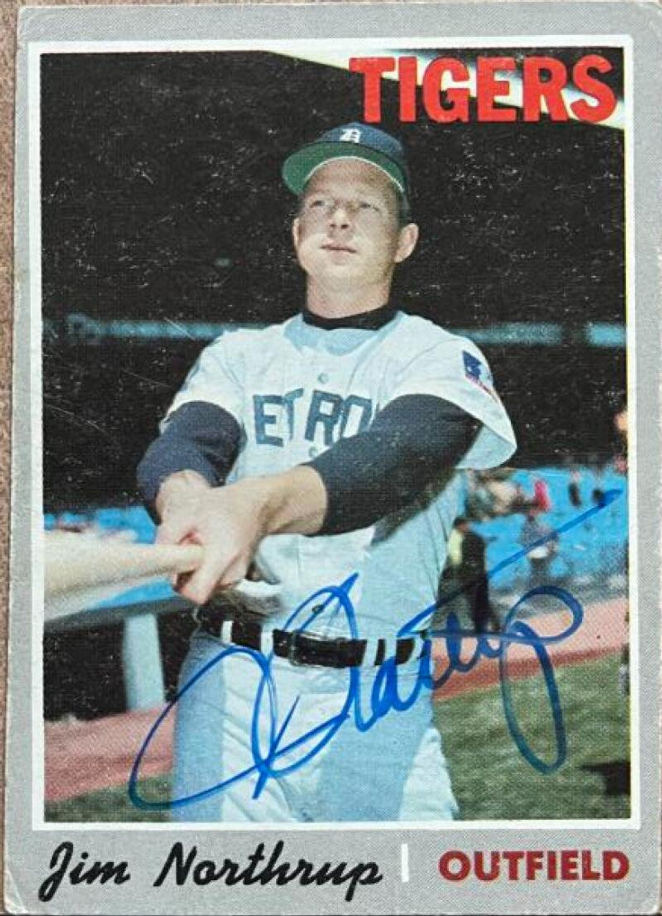 ジム・ノースラップ サイン入り 1970 Topps ベースボールカード - デトロイト タイガース