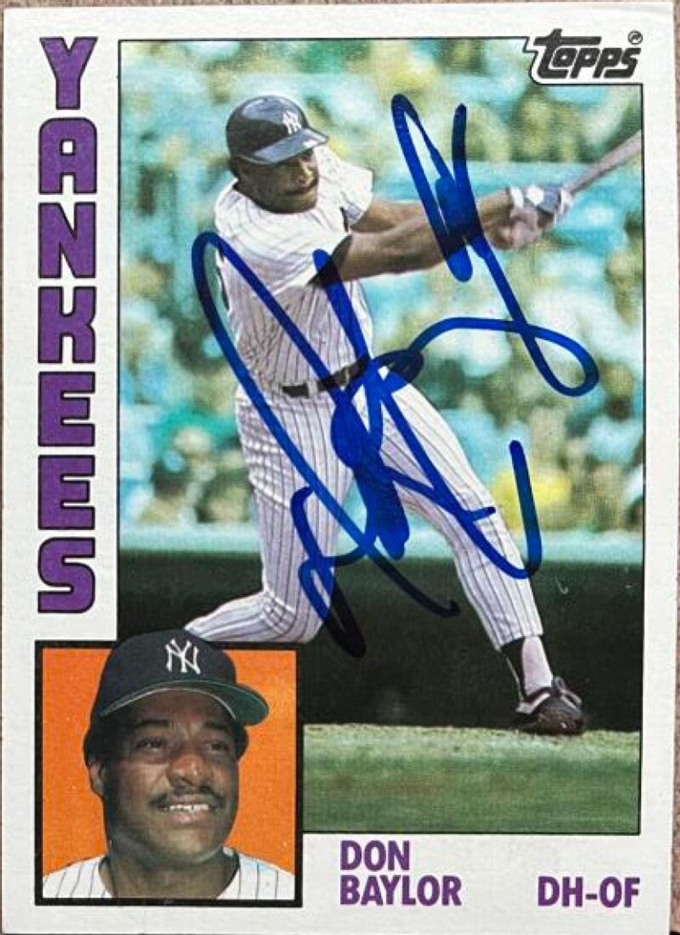 Don Baylor Signed 1984 Topps Baseball Card - New York Yankees