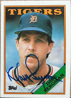 Dave Bergman Signed 1988 Topps Baseball Card - Detroit Tigers
