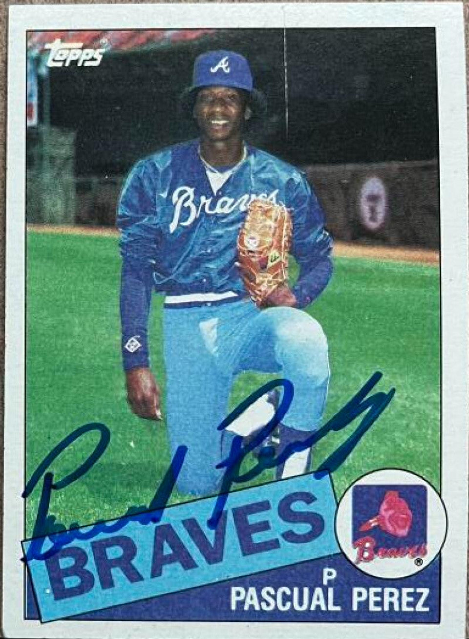 Pascual Perez Signed 1985 Topps Baseball Card - Atlanta Braves