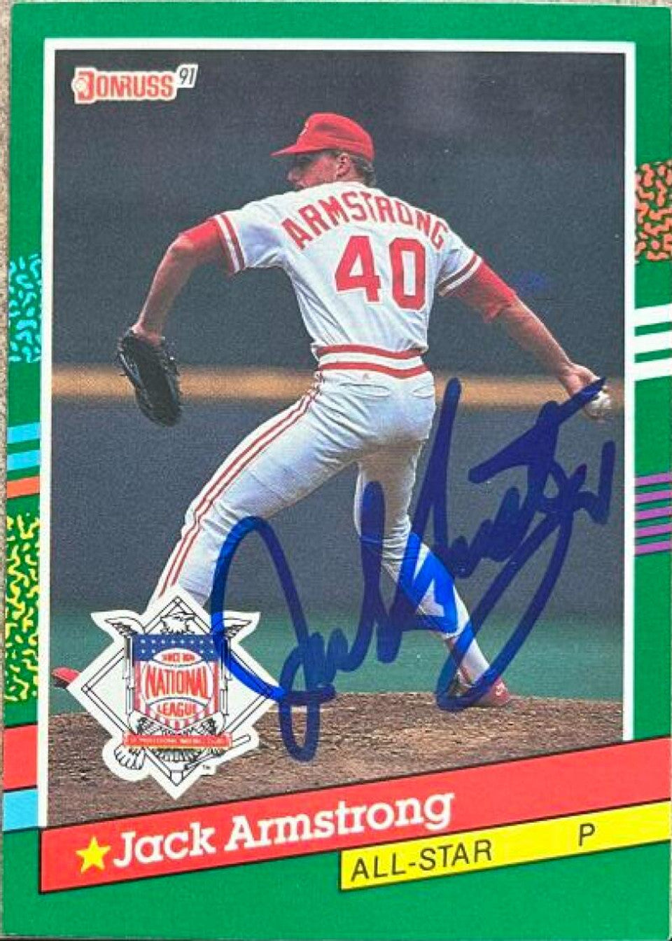 Jack Armstrong Signed 1991 Donruss Baseball Card - Cincinnati Reds #439