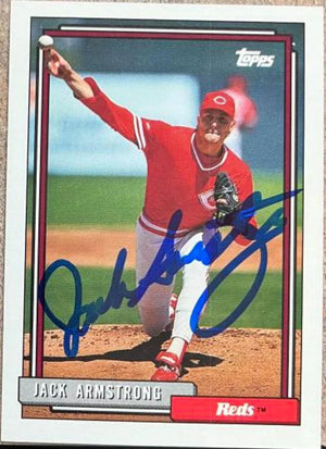 ジャック・アームストロング直筆サイン入り 1992 Topps ベースボールカード - シンシナティ・レッズ