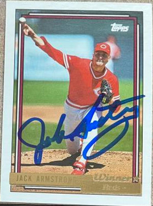 Jack Armstrong Signed 1992 Topps Gold Winner Baseball Card - Cincinnati Reds