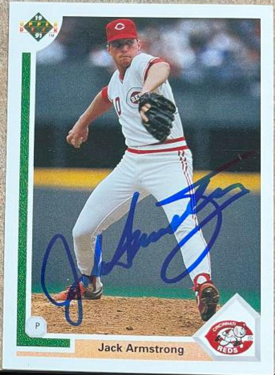 Jack Armstrong Signed 1991 Upper Deck Baseball Card - Cincinnati Reds