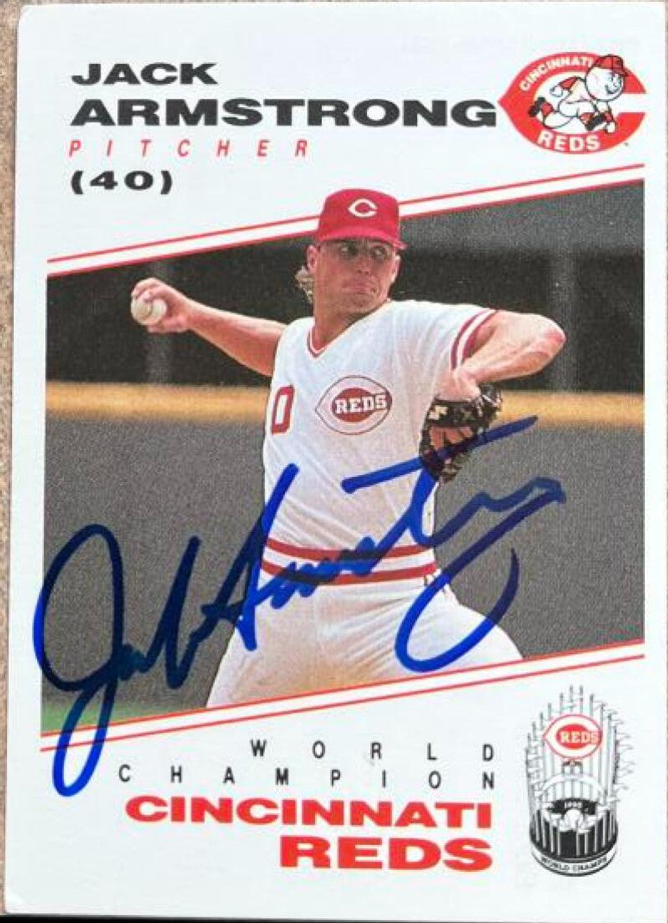 Jack Armstrong Signed 1991 Kahn's Baseball Card - Cincinnati Reds