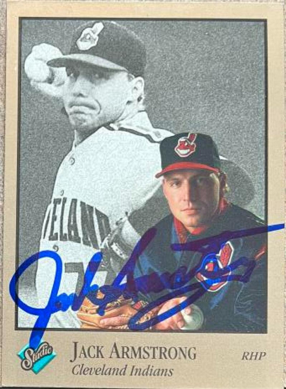 Jack Armstrong Signed 1992 Studio Baseball Card - Cleveland Indians