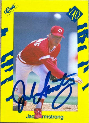 Jack Armstrong Signed 1990 Classic Yellow Baseball Card - Cincinnati Reds