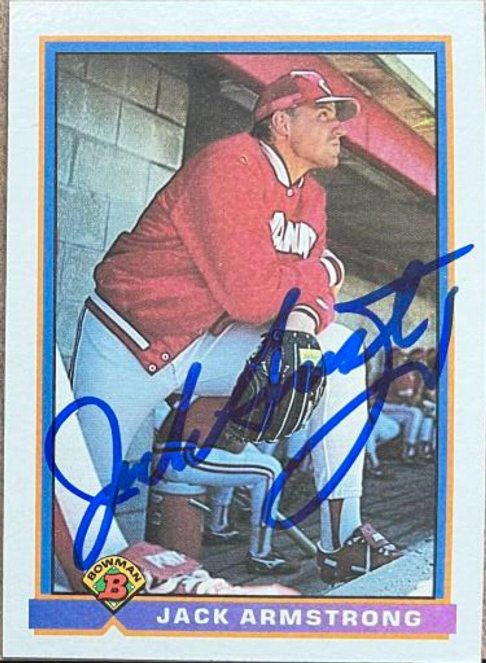 Jack Armstrong Signed 1991 Bowman Baseball Card - Cincinnati Reds