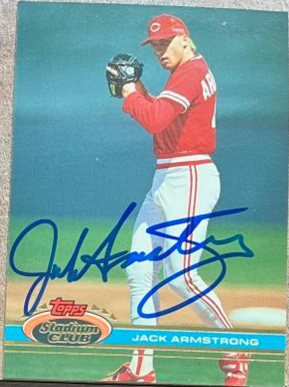 Jack Armstrong Signed 1991 Stadium Club Baseball Card - Cincinnati Reds