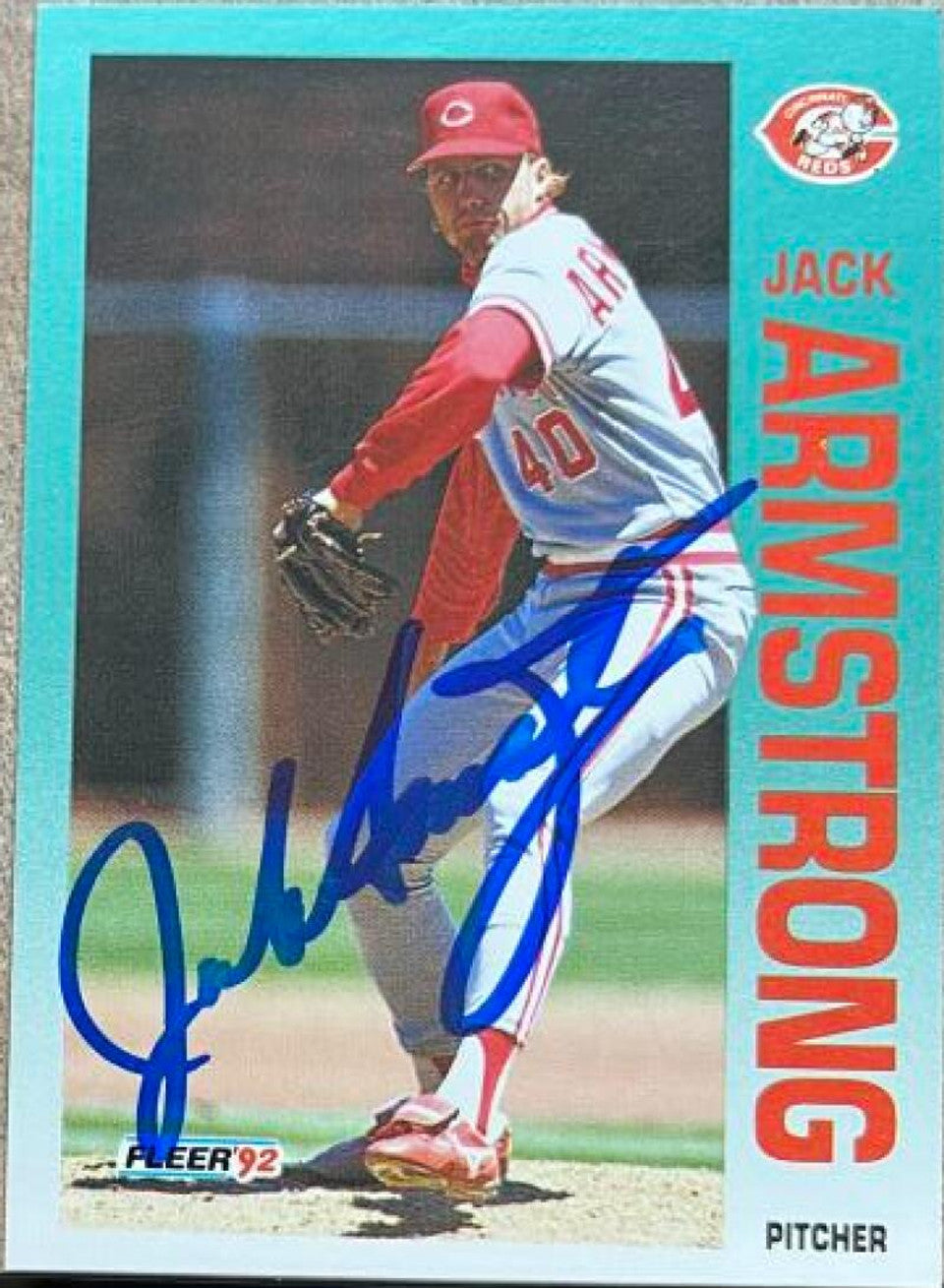 Jack Armstrong Signed 1992 Fleer Baseball Card - Cincinnati Reds