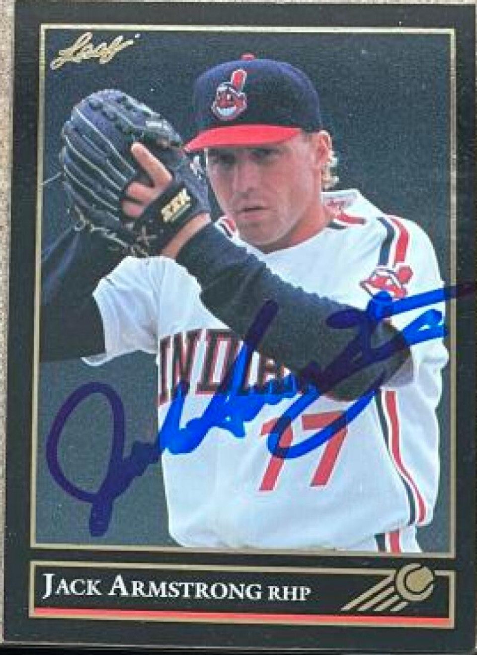 Jack Armstrong Signed 1992 Leaf Black Gold Baseball Card - Cleveland Indians