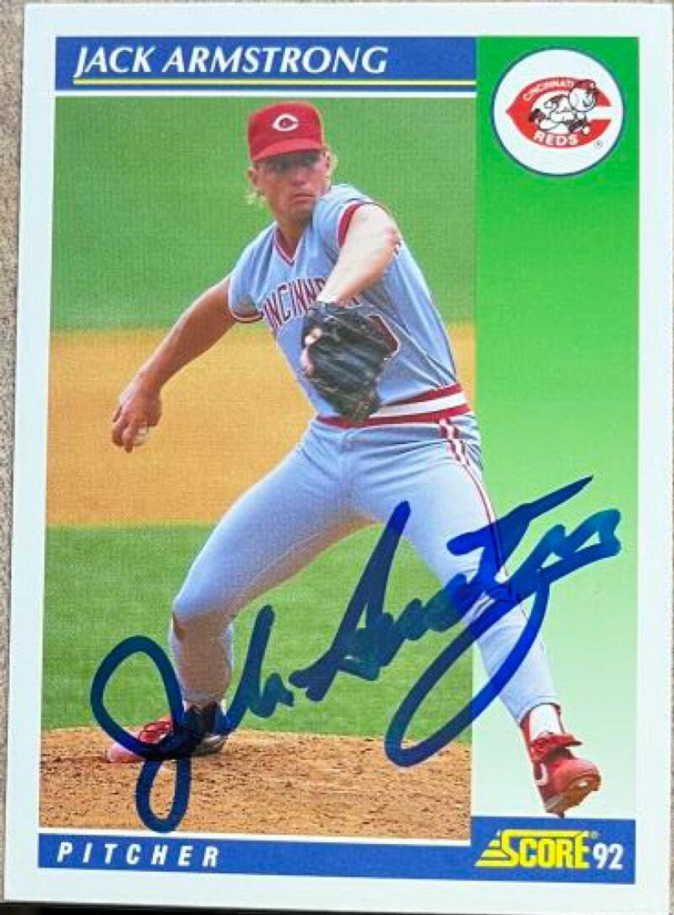 Jack Armstrong Signed 1992 Score Baseball Card - Cincinnati Reds