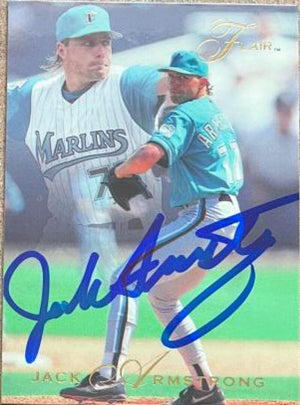 Jack Armstrong Signed 1993 Flair Baseball Card - Florida Marlins