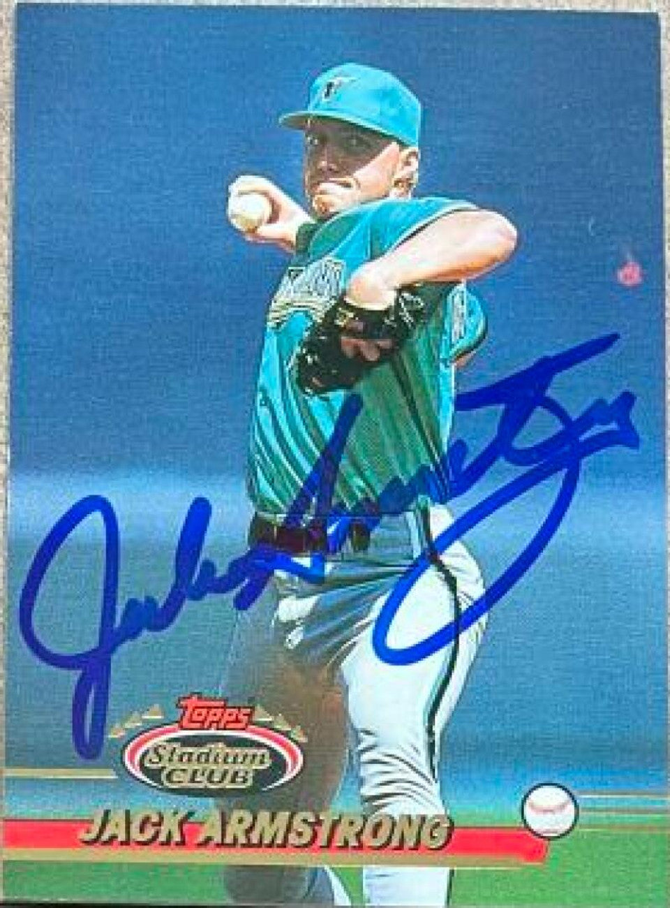 Jack Armstrong Signed 1993 Stadium Club Baseball Card - Florida Marlins