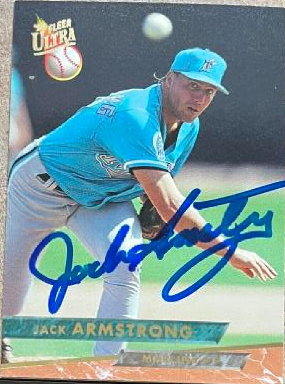 Jack Armstrong Signed 1993 Fleer Ultra Baseball Card - Florida Marlins