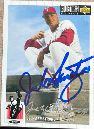 Jack Armstrong Signed 1994 Collector's Choice Silver Signature Baseball Card - Texas Rangers