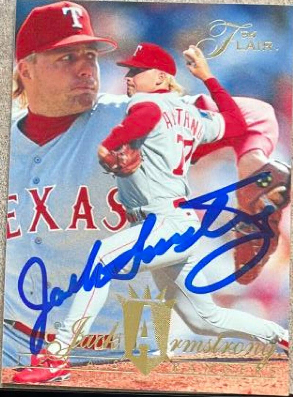 Jack Armstrong Signed 1994 Flair Baseball Card - Texas Rangers