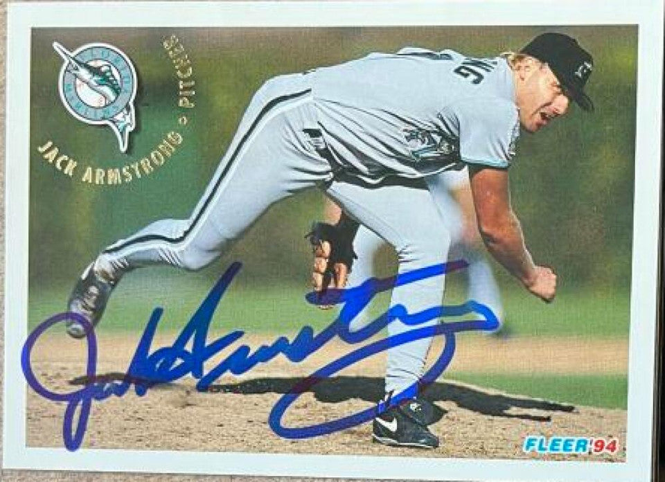 Jack Armstrong Signed 1994 Fleer Baseball Card - Florida Marlins