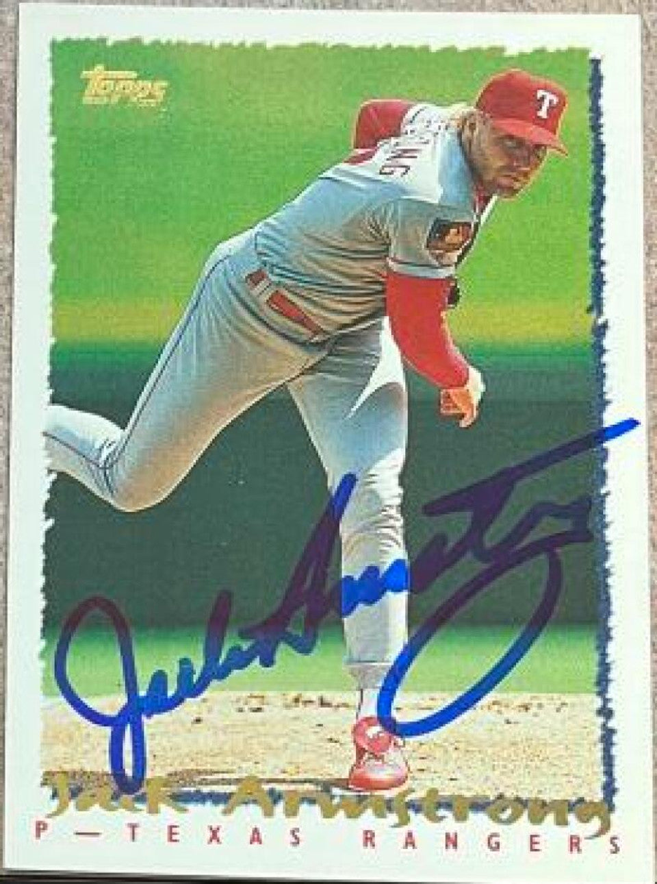 Jack Armstrong Signed 1994 Topps Gold Baseball Card - Texas Rangers