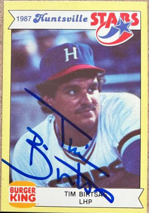 Tim Birtsas Signed 1987 Burger King Baseball Card - Huntsville Stars