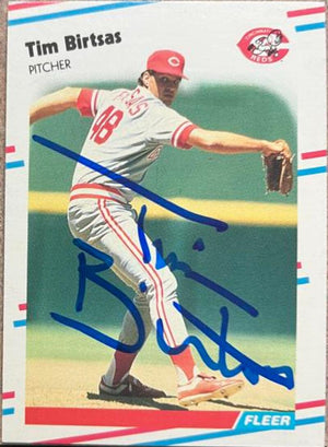 Tim Birtsas Signed 1988 Fleer Update Baseball Card - Cincinnati Reds