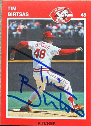 Tim Birtsas Signed 1989 Kahn's Baseball Card - Cincinnati Reds