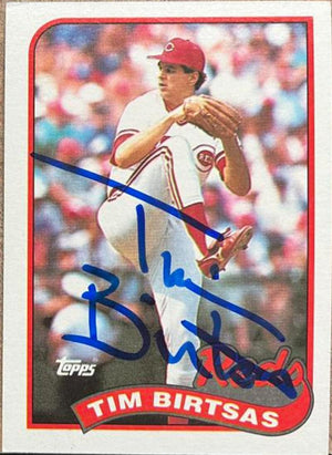 Tim Birtsas Signed 1989 Topps Baseball Card - Cincinnati Reds