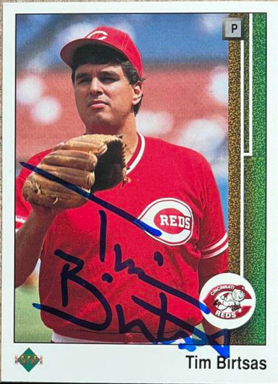 Tim Birtsas Signed 1989 Upper Deck Baseball Card - Cincinnati Reds