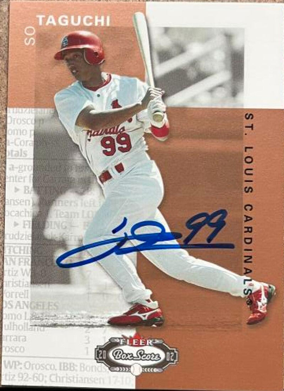 So Taguchi Signed 2002 Fleer Box Score Baseball Card - St Louis Cardinals