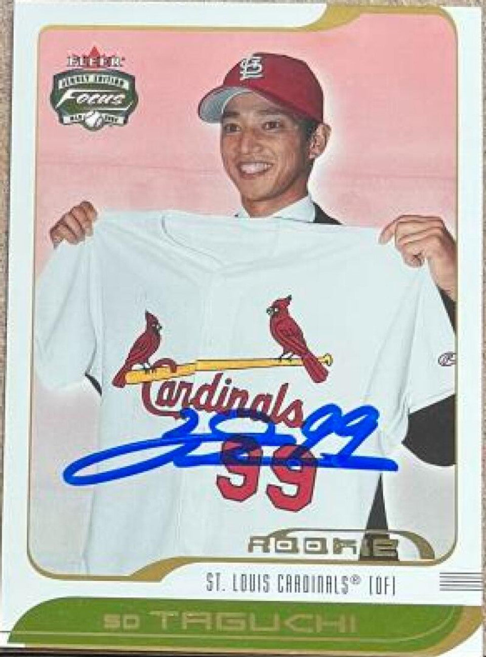 So Taguchi Signed 2002 Fleer Focus Jersey Edition Baseball Card - St Louis Cardinals