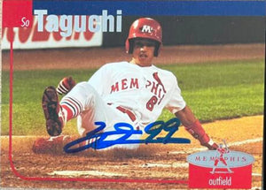 So Taguchi Signed 2002 Post Baseball Card - Memphis Redbirds
