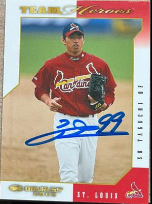 So Taguchi Signed 2003 Donruss Team Heroes Baseball Card - St Louis Cardinals