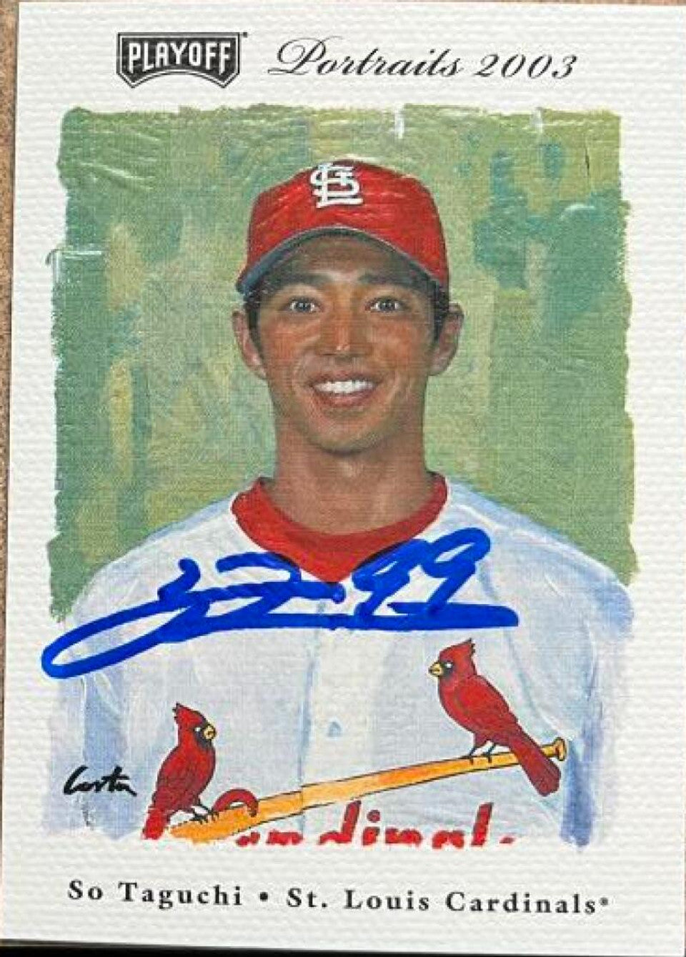 So Taguchi Signed 2003 Playoff Portraits Baseball Card - St Louis Cardinals