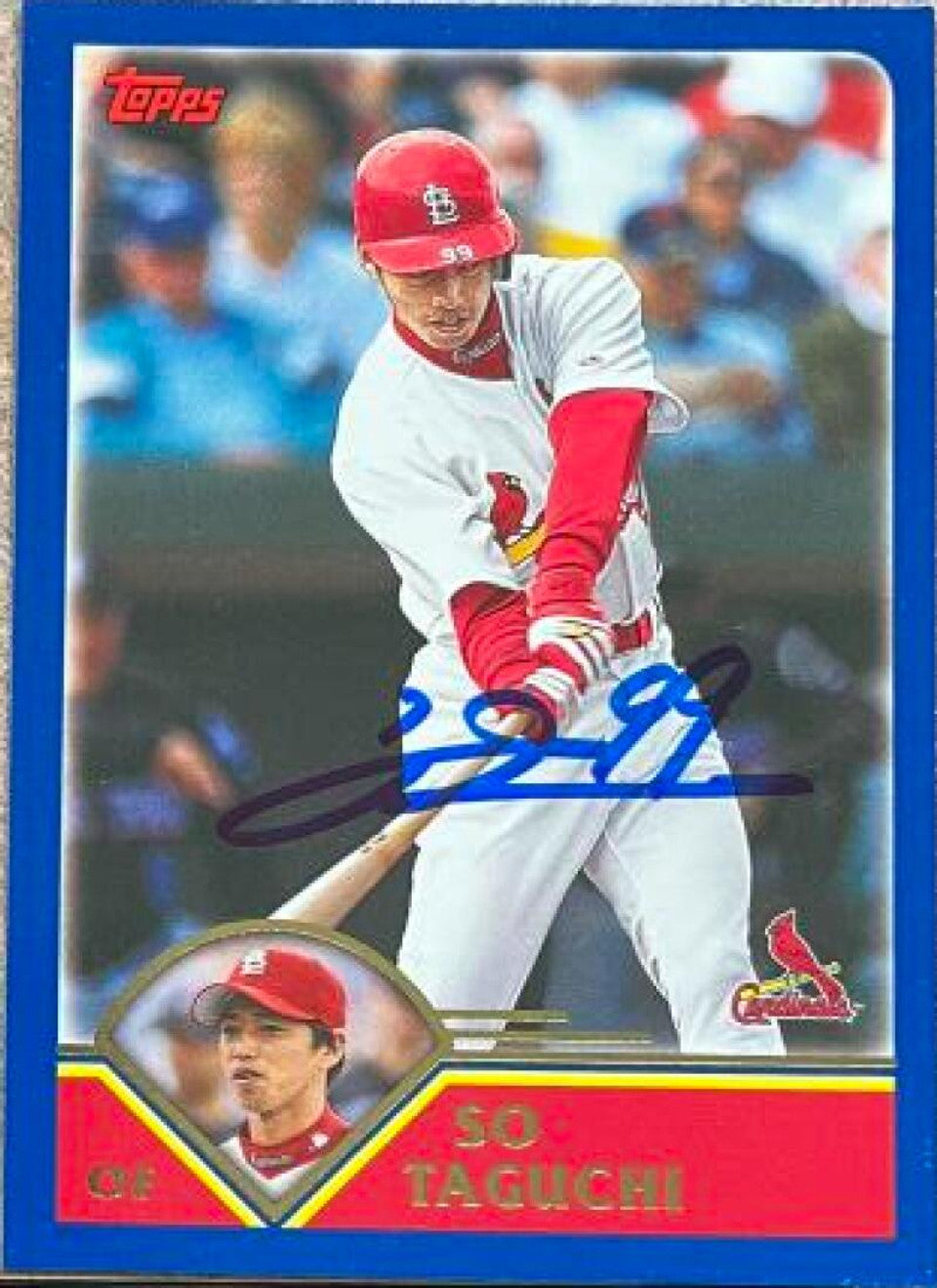 So Taguchi Signed 2003 Topps Baseball Card - St Louis Cardinals