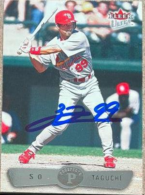 So Taguchi Signed 2003 Fleer Ultra Baseball Card - St Louis Cardinals