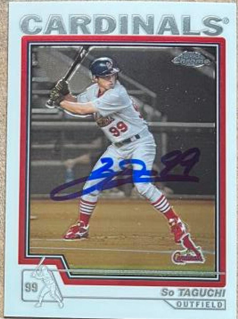 So Taguchi Signed 2004 Topps Chrome Baseball Card - St Louis Cardinals