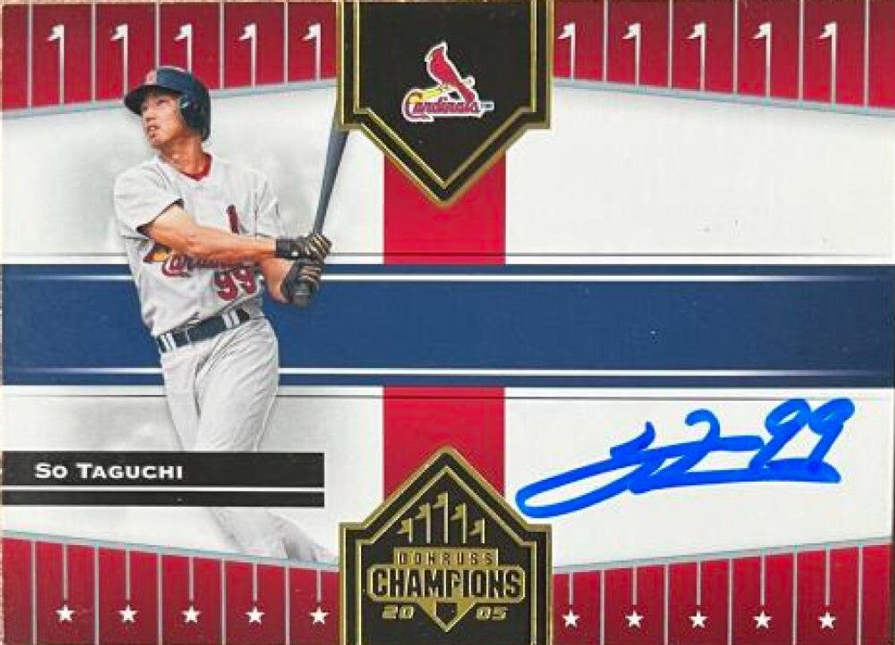 So Taguchi Signed 2005 Donruss Champions Baseball Card - St Louis Cardinals