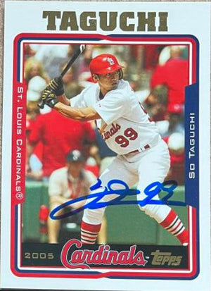 So Taguchi Signed 2005 Topps Baseball Card - St Louis Cardinals