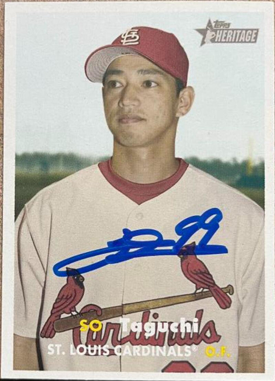 So Taguchi Signed 2006 Topps Heritage Baseball Card - St Louis Cardinals