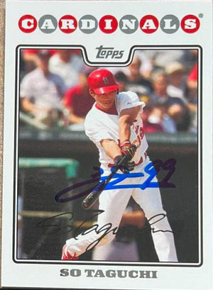 So Taguchi Signed 2008 Topps Baseball Card - St Louis Cardinals