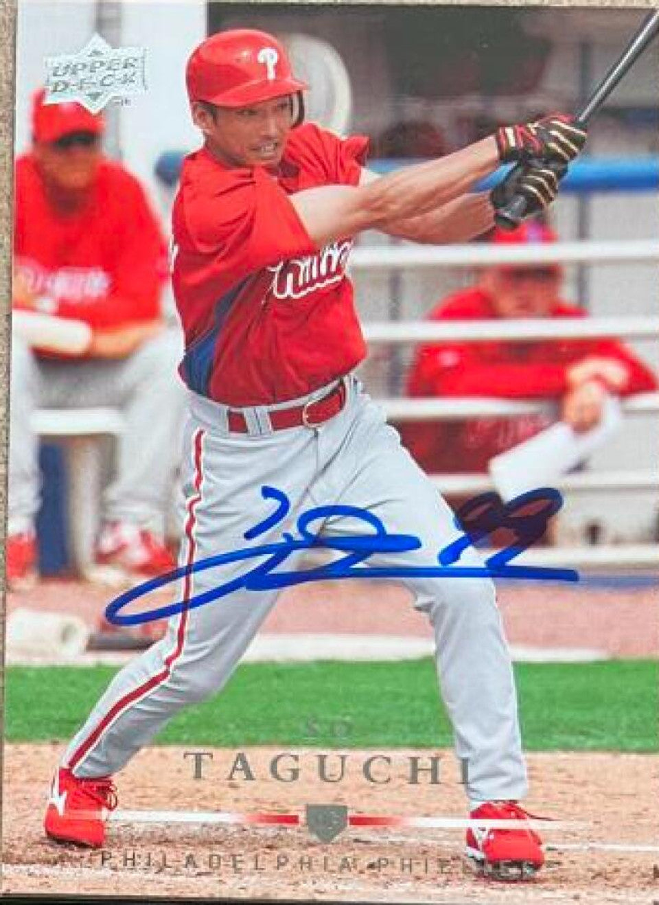 So Taguchi Signed 2008 Upper Deck Baseball Card - Philadelphia Phillies