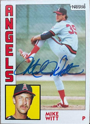マイク・ウィットのサイン入り 1984 ネスレ ベースボール カード - カリフォルニア エンジェルス