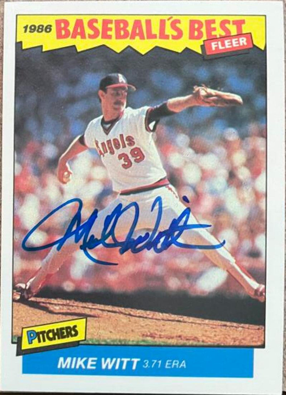 Mike Witt Signed 1986 Fleer Baseball's Best Baseball Card - California Angels