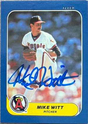 Mike Witt Signed 1986 Fleer Classic Miniatures Baseball Card - California Angels