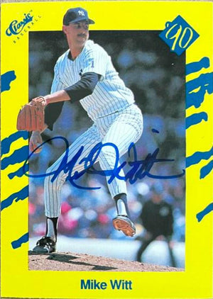 Mike Witt Signed 1990 Classic Yellow Baseball Card - New York Yankees