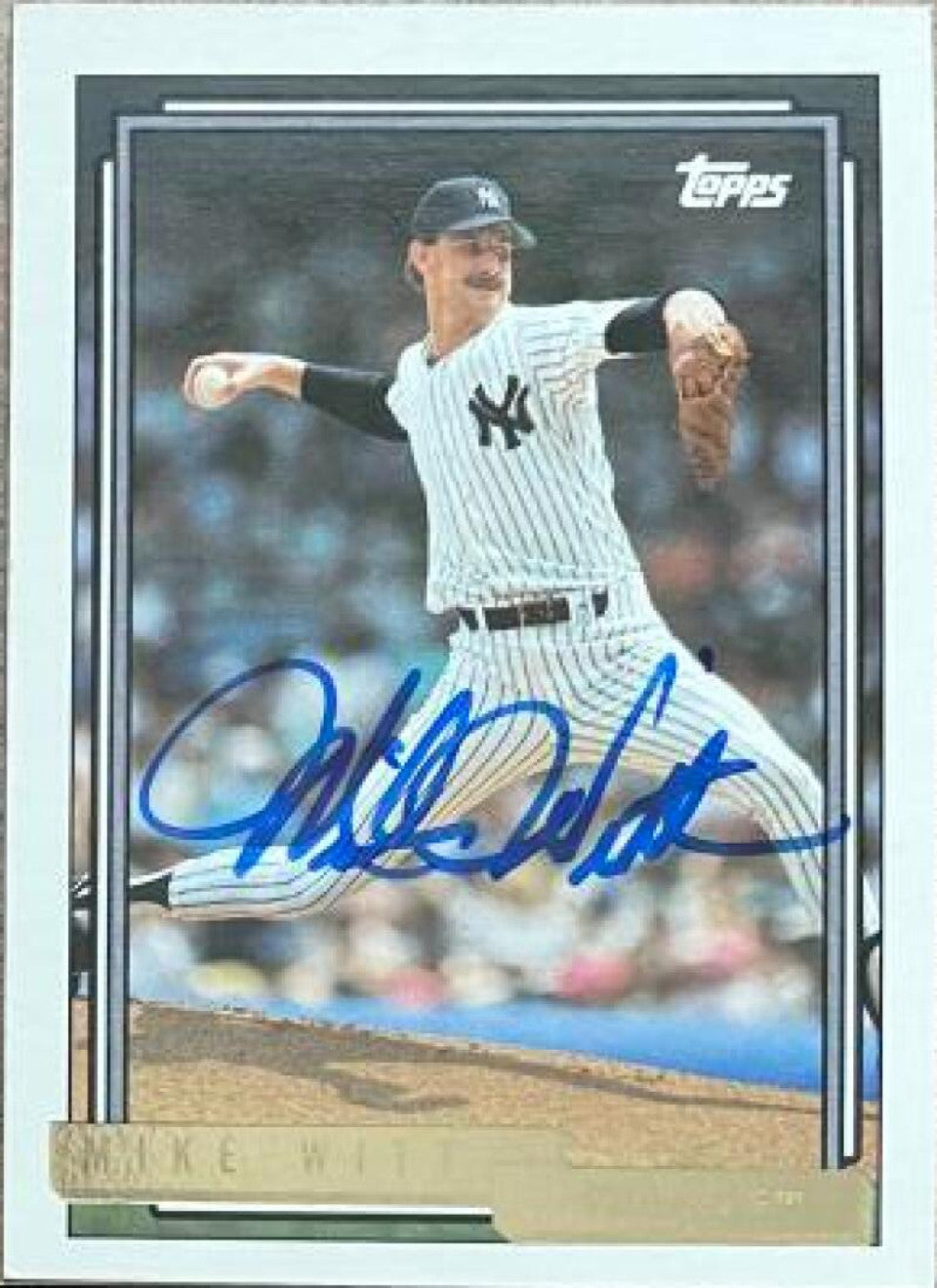 Mike Witt Signed 1992 Topps Gold Baseball Card - New York Yankees