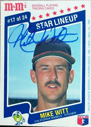 Mike Witt Signed 1987 M&M's Star Lineup Baseball Card - California Angels