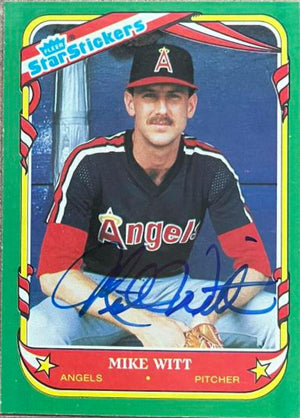 Mike Witt Signed 1987 Fleer Star Stickers Baseball Card - California Angels