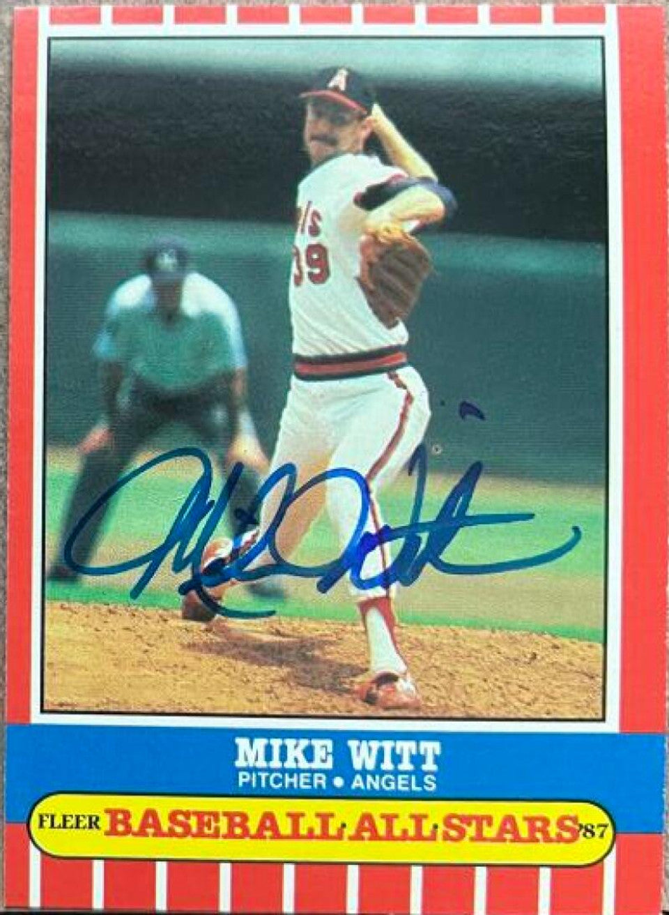 Mike Witt Signed 1987 Fleer All-Stars Baseball Card - California Angels